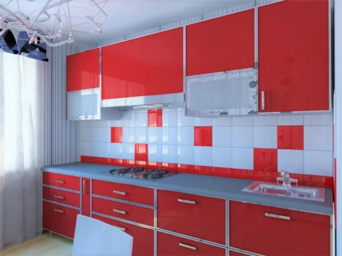 Красные кухонные фартуки