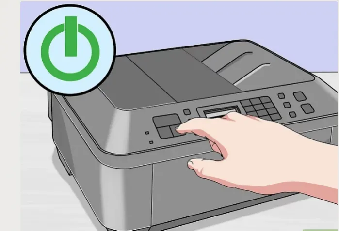 Нажмите кнопку питания, чтобы включить принтер