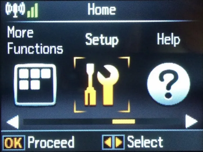 Коснитесь значка с помощью кнопок на ЖК-дисплее и введите настройки принтера