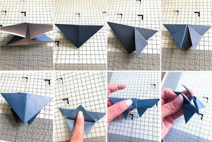 Оригами бабочка: этапы складывания 9-16