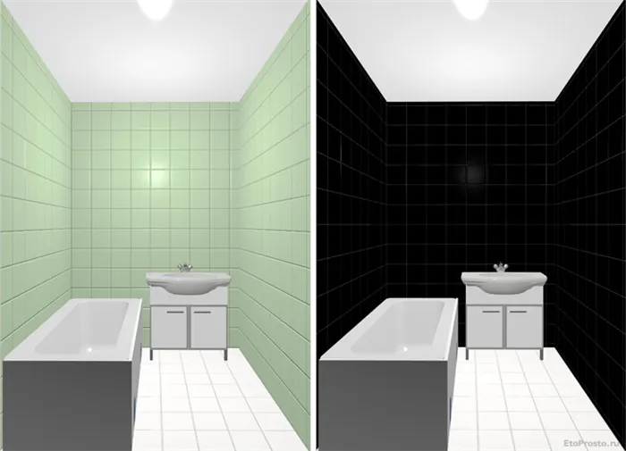 Эскиз дизайна маленькой ванной комнаты.