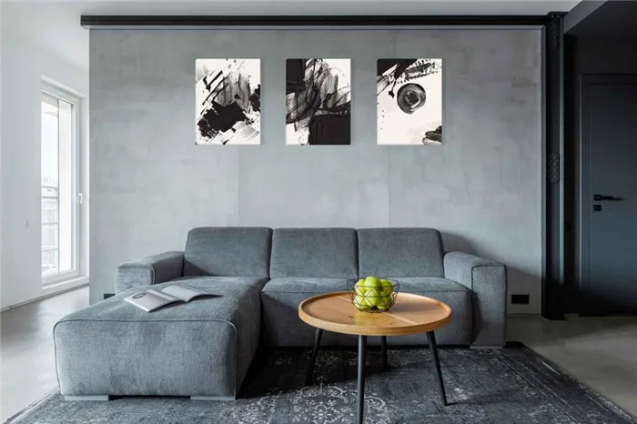 Современная картина черно - белая эталонная краска - в одном - интерьер в стиле лунаин