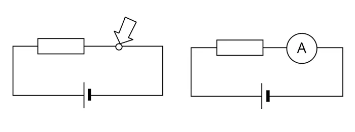 Схема подключения амперметра в электрической цепи