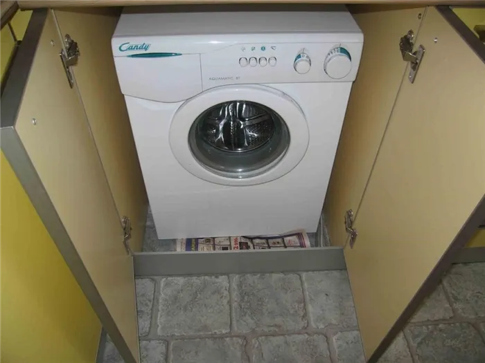 Как встроить стиральную машину в кухонный гарнитур - варианты установки