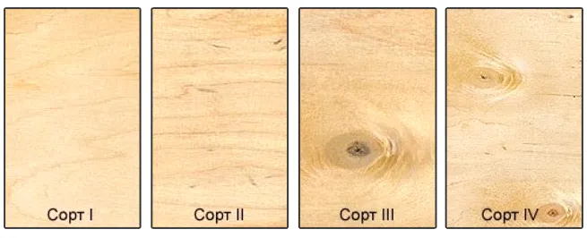 Примеры поверхностей в различных категориях шпона