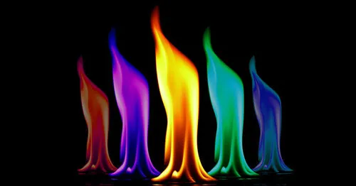 Разноцветное газовое пламя