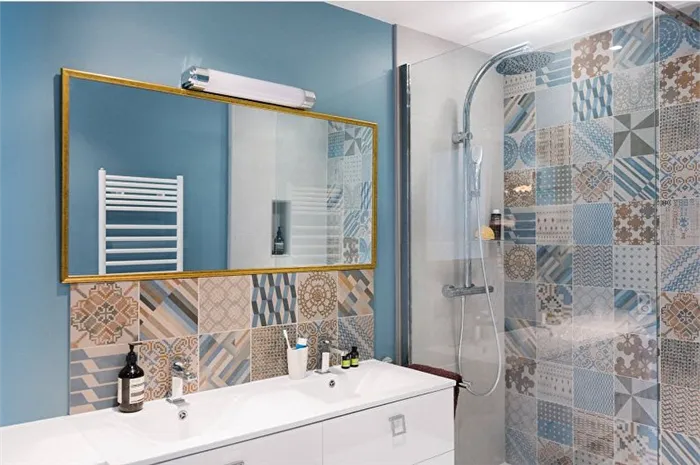 Дизайн маленькой ванной комнаты - настенные покрытия