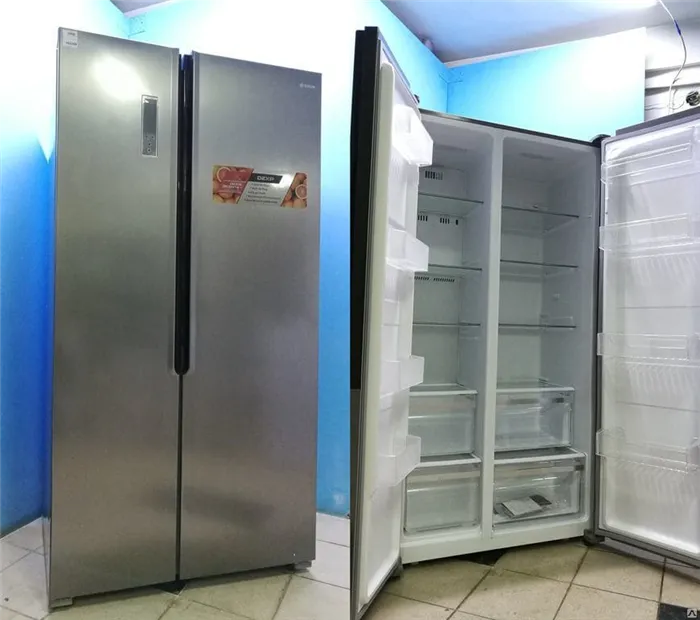 Навесные холодильники Dexp side-by-side
