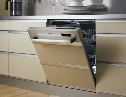 Частично встроенные посудомоечные машины