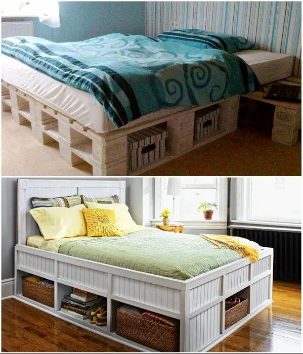 При правильном расчете конструкции можно изготовить многофункциональную кровать для поддонов. Фото: yandex.ru/ remont-palni.ru.