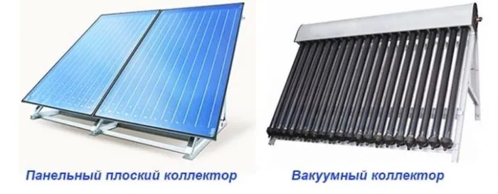 Коллектор с солнечными батареями в летнем душе