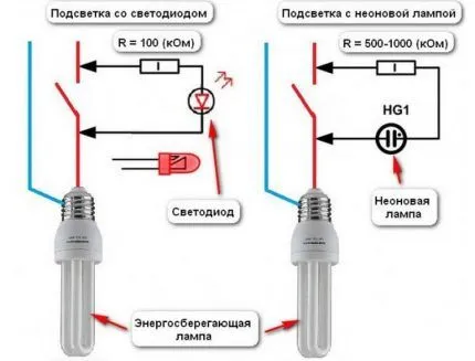 Схема включения светодиодных и неоновых ламп