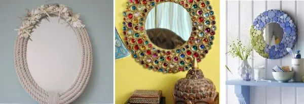 Примеры декорирования круглых зеркал