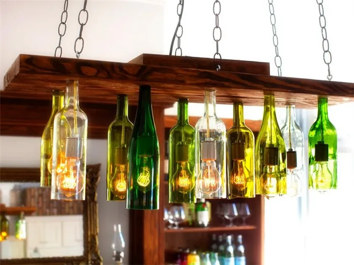 Поделки из стеклянных бутылок для дома и сада (36 фото)