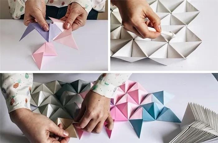 Бумажные конструкции ручной работы - настенные пирамиды