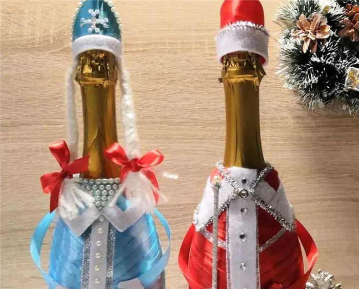 Как собственноручно украсить бутылку шампанского на Новый год 2022 года