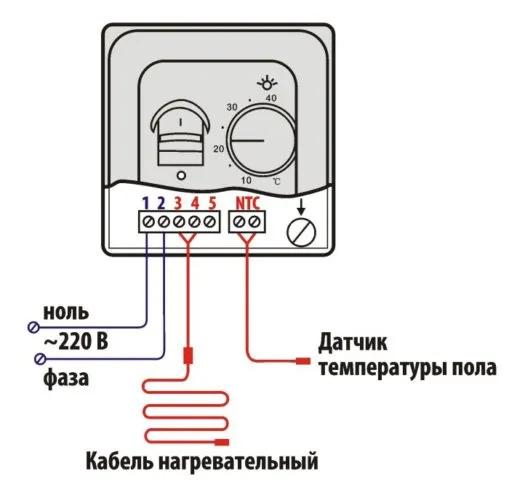 Схема подключения термостата для инфракрасных обогревателей